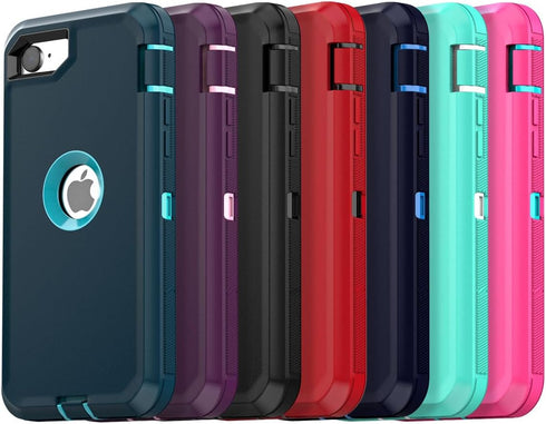 AICase for iPhone SE Case 3rd & 2nd Generation, for iPhone SE 2022/2020 Built-in Screen Protector Heavy Duty Protective Shockproof 3-Layer Full Bo...