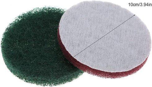 Drill Brush Power Scouring Pads, 4in 100mm Drill Power Brush Tile Scrubber Scouring Pads Cleaning Kit, Drill Attachment Cleaner Tool with Shaft...