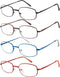 EFE Metal Frame Reading Glasses Readers for Men Women 2.5 Wire Lightweight Spring Hinge Eyeglasses 4 Pack (Mixcolor, 2.5)...
