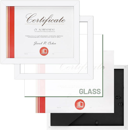 Frametory, 8.5 x 11 Picture Frame with Back Hangers for Wall Display, Easel Stand for Tabletop, for Certificates, Documents, Awards, Acknowledgeme...