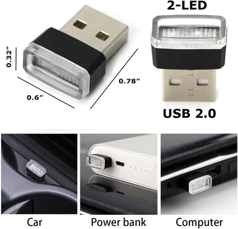 iJDMTOY Aqua Ice Blue USB Plug-in Miniature/Nano LED Car Interior Ambient Accent Lighting Kit...