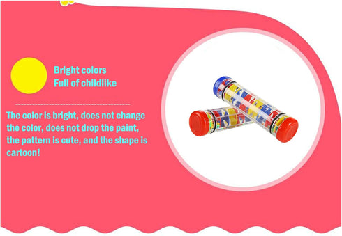 2PCS 8inchs Rain Maker Stick Tube Shaker Sensory Auditory Musical Instrument,Plastic Rainmaker Rainstick for Kids and Baby...