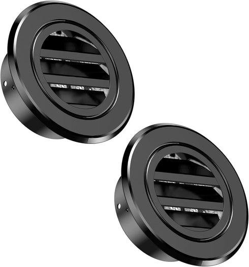 4 Inch Round Air Vent, HG Power 2-Pack Aluminium Alloy Louver Grille Cover Soffit Vent with Built-in Screen Mesh for Bathroom Kitchen Office Venti...
