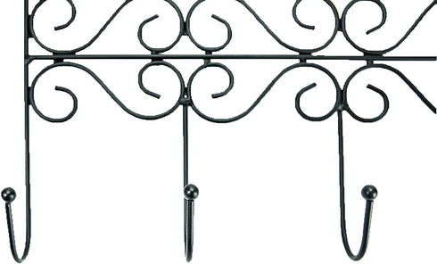 Huji Sturdy Over The Door 5 Hooks Clothes Hanger for Coats Hats Belts Organization Storage for Office or Home (1 Pack, Over The Door Hanger)...