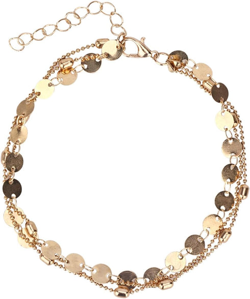 Women's Anklet, 10.43 Inch Lightweight Gold Anklet Alloy Waterproof Ankle Bracelet for Women Stylish Foot Chains Jewelry for Women...