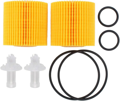 NewYall Pack of 2 Oil Filter 04152-YZZA1 w/Gasket Seal O-Ring Element for ES300H ES350 IS250 Truck RX350 Truck RX450H Avalon Camry Venza Truck Hig...
