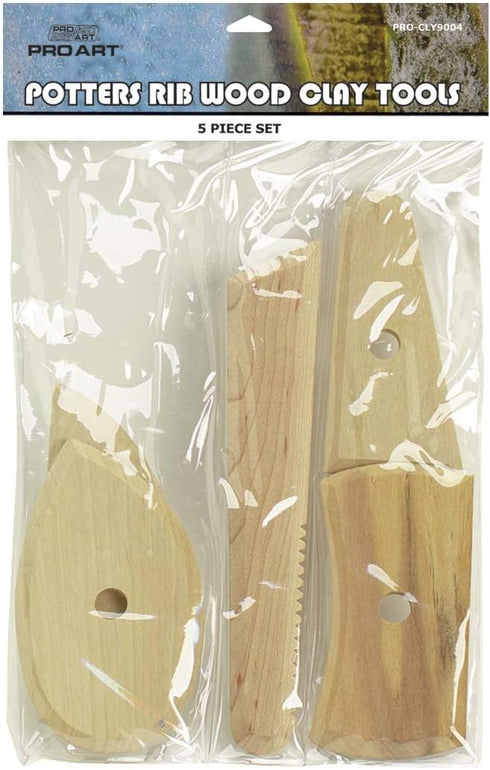PRO ART 5-Piece Wood Potters Ribs Tool Set...