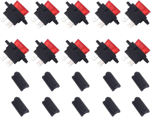 10 Pcs Auto ATC Blade Standard Fuse Holder Seat for Car Boat Truck SUV with Cover Black + 10 Pcs 10 Amp Standard Fuse...
