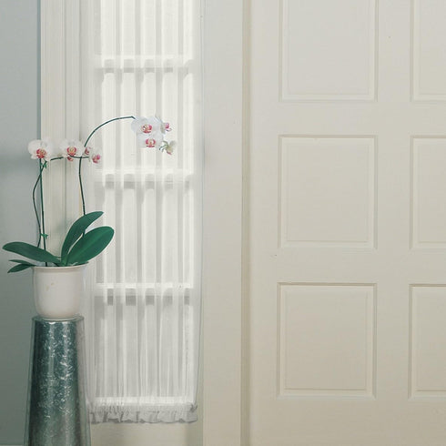 No. 918 Emily Sheer Voile Rod Pocket Door Sidelight Curtain Panel, 28" x 72", Eggshell...