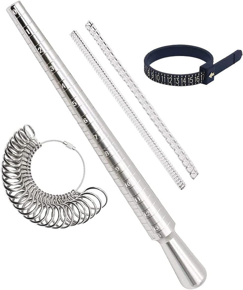 Ring Sizer Measuring Tool Ring Mandrel Measurer Finger Sizer Ring Size Gauge Measurement Tool Rings Sizing US 1-13 with Half Size...