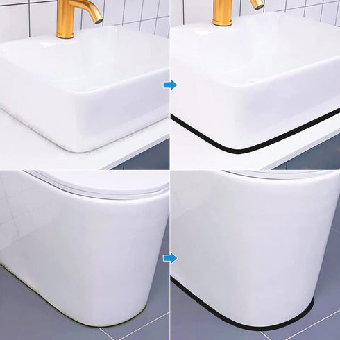Ceiling Molding Peel and Stick, Self Adhesive Flexible Trim Caulk Tape Sealant Strip for Stove Sink Toilet Wall Corner Tile Edge Bathroom Kitchen ...