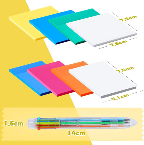 Hommie Pastel Transparent Sticky Notes, 8 Packs Clear Sticky Tabs, Translucent Page Flags Book Markers Stickers, Planner Accessories, Bible Journa...