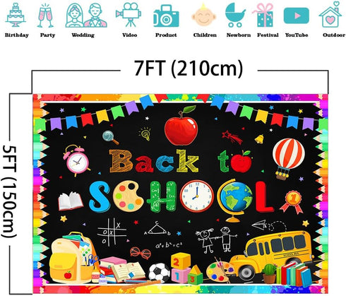 Mocsicka Back to School Backdrop Bulletin Board Back to School Background Teachers and Students Welcome Party Classroom Decor Photo Booth Props (7...