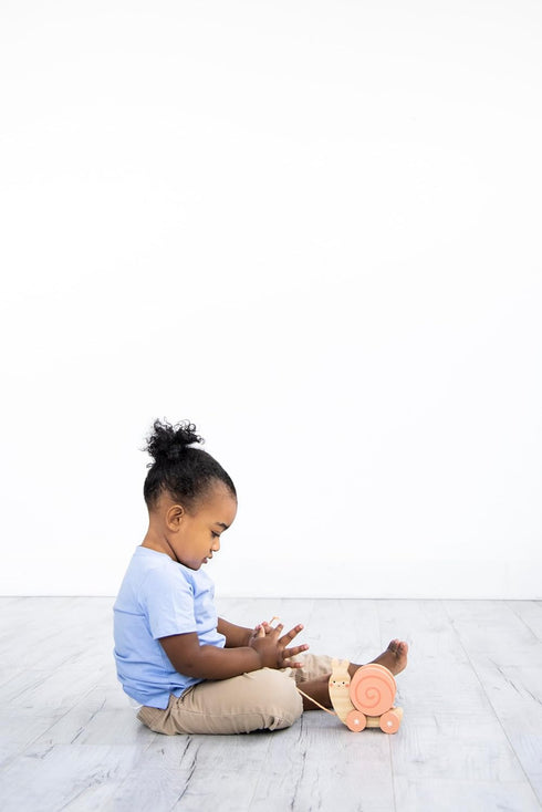 Pearhead Montessori Snail Pull Toy, Pull Along Wooden Toy, Early Development Push and Pull String Toy, Motor Skill Toy for Toddlers Ages 1+ Year...