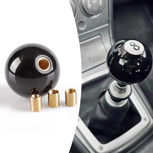 1 PC Car Gear Stick Handle, 2.16" Personalized Billiard Ball 8-Shaped Manual Shift Handle, General Automobile Modification Accessory, for Most Man...