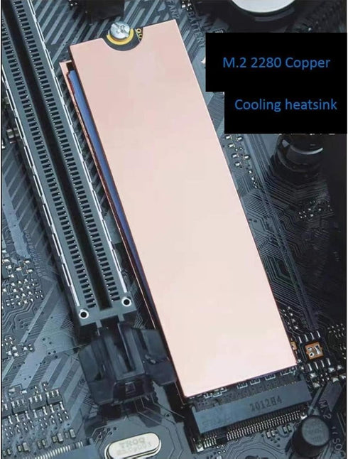 Easycargo Laptop M.2 Heatsink Kit, Copper m.2 Heat Sink + Thermal pad 1mm 0.5mm for cooling Laptop M.2 2280 SSD (1-pack)...