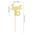 Ercadio 24 Pack Sweet 16 Cupcake Toppers Gold Glitter Age Sixteen Cupcake Picks Anniversary 16th Kids Birthday Party Cake Decors...