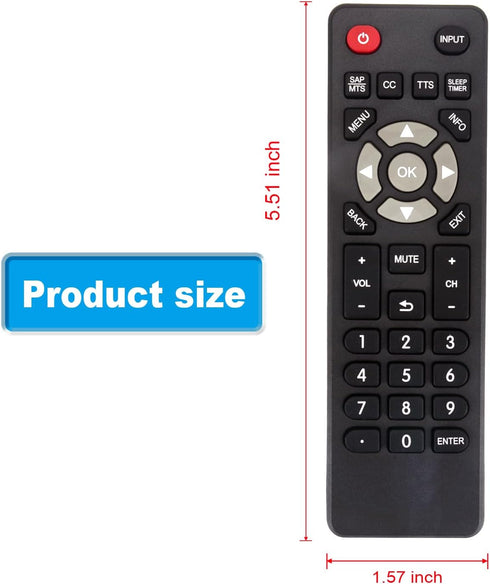 New Replace Remote Compatible with ONN TV ONC18TV001 43" Class FHD 1080P LED TV...