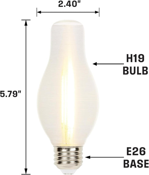 Westinghouse Lighting 5276000 6.5 Watt (60 Watt Equivalent) Glowescent H19 Dimmable Clear Spun-Satin LED Light Bulb, Medium Base...