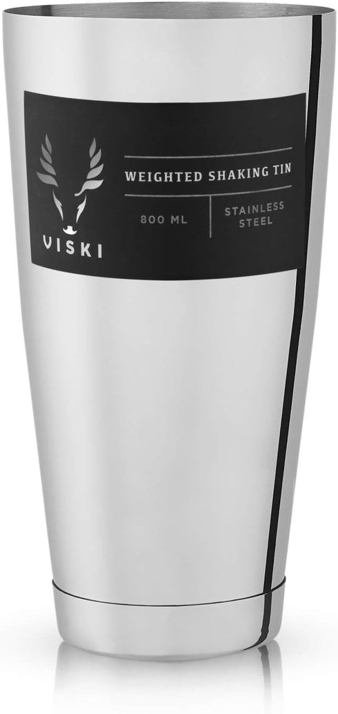 Viski Large Weighted Cocktail Mixer Shaker Tin - Martini Margarita Drink Shakers Cocktail, Stainless Steel Mixing Tumbler, 27 oz - Bartender Acces...
