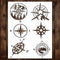 Compass Stencil | Reusable Traveler Pirate Supplies Camping Forrest Aids Nautical Traveler Aids Compass Stencils for Painting on Wood, Glass, Wall...