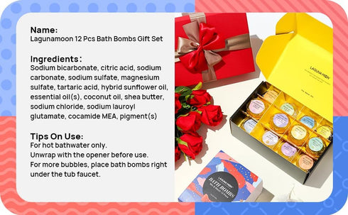 Bath Bombs Gift Set - Extra Large 12 Pack Handmade Natural Bath Bombs with Essential Oils, Sea Salt, Shea Butter, Coconut Oil - Perfect Birthday, ...