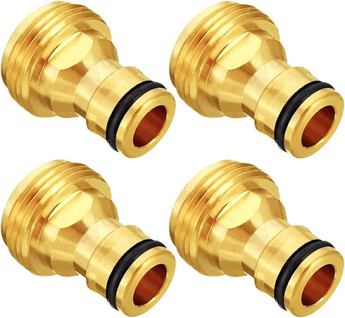 Joywayus 3/4” GHT Male Garden Hose Quick Connect Adapter Brass Connect Fitting?Pack of 4?...