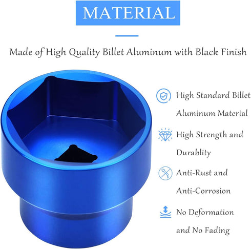 Oil Filter Socket 24mm / 36mm Reversible Fuel Filter Cap Remover and Installer Assistant Compatible with 6.0L / 6.4L Ford Powerstroke Diesel 2003-...