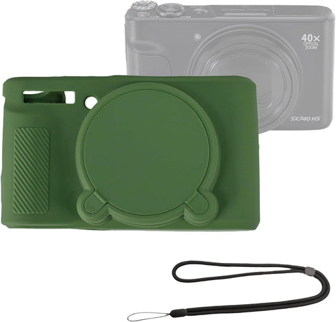 SX740 Silicone Camera Case Rubber Cover for Canon PowerShot SX740 SX730 HS Cameras Accessories Body Skin with Hand Neck Strap Lanyard...