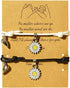 Fuqimanman2020 2pcs Bohemian Daisy Flower Rope Bracelet Set Mutual Attraction Sunflower for Women Relationship Matching Couple Long Distance Pinky...