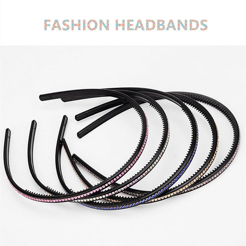 Ruihfas 6Pcs Bling Bling 1 Rows Crystal Rhinestone Headband for Women Girls Thin Hair Hoop Fashion...