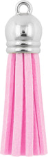 Mandala Crafts 100 Pcs Light Pink Faux Suede Tassels Bulk Keychain Making Supplies - Small Leather Tassels for Charms, Jewelry Making, and DIY Cra...