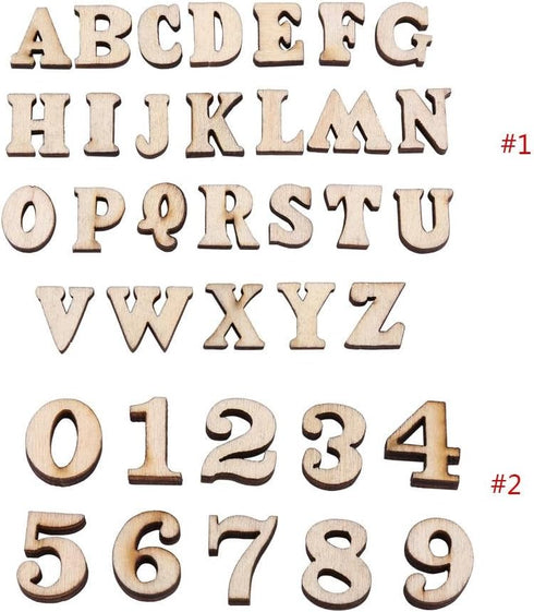 Mixed Wooden Letters 200Pcs Mixed Wooden A-Z Letters Unpaint Decoations Wood Color(Letters)...