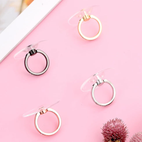 4 Pcs Diamond Cell Phone Ring Holder Stand Transparent Finger Grip Clear Phone Ring Grip Clear 360° Degree Rotation Kickstand Phone Rings for Back...