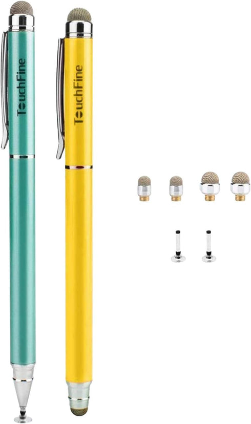 Precision Disc Stylus Pen for Drawing +Fiber Tip Stylus pens for iPad,iPhone and All Capacitive Touch Screens,Tablet Stylus with Replaceable Tip-2...