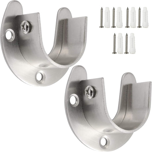 Creatyi Heavy Duty Closet Rod Holders with 1 1/4 Inch Rod Supports (2 PCS, Silver)...
