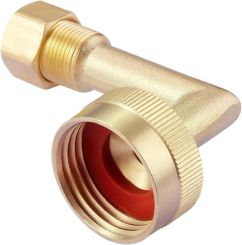 Litorange 2 Pack Lead-Free Brass W10685193 Dishwasher Swivel Gooseneck Elbow Hose Fitting, 3/4" GHT by 3/8" Inch Compression