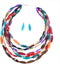 ABJFJE Womens Multi Layer Crystal Resin Choker Necklace and Drop Earring Set Fashion Multi Colored Beads Statement Clavicle Collar Bib Necklace Ea...