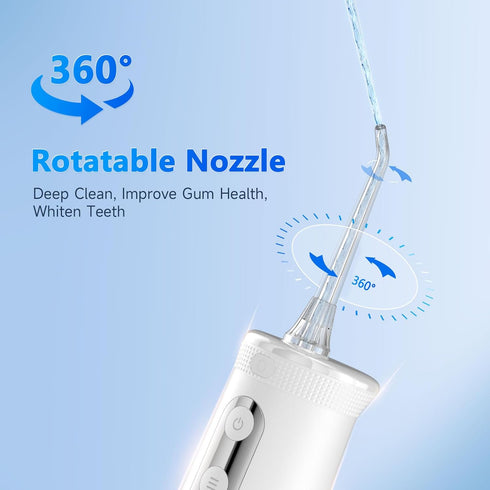 Water Flosser, 4 Modes Cordless Oral Irrigator, Portable and Rechargeable IPX7 Waterproof 110 Days Powerful Battery Life Water Dental Flossers for...