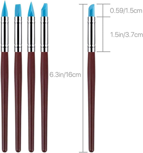 10 PCS Silicone Polymer Clay Sculpting Tool Pen Rubber Tip Color Shaping Wipe Out Carving Pen Brush Modeling Dotting Tool Pottery Craft...