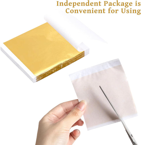 300PCS Imitation Rose Silver Gold Leaf Sheets Foil Sheets for Art, Gilding Crafting, Painting, Furniture Decoration, Jewelry Making 3.15×3.35 inch...