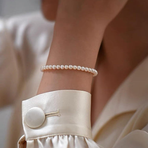 Pearl Bracelet-14K Gold Filled Pear Bracelets for women 6.5”+2”...