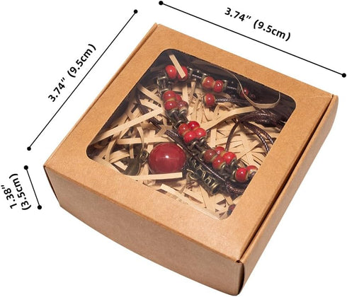 Handmade ceramic Jewelry Sets, Vintage Long Necklaces for Women and Bohemian Bracelet Set, Gift for Mother, Girlfriend, Lover, friends (Red bead)...