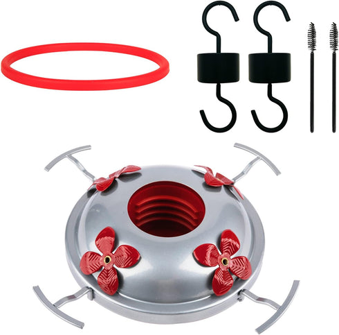 Hummingbird Feeder Base Replacement Parts Set Includes Hummingbird Feeder Bottom, 2 PCS Moat Hook 2 Pcs Brushes and 1 Pcs Replacement Seal Rings...