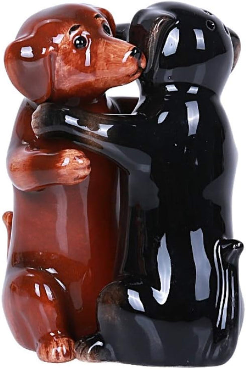Pacific Giftware Hugging Daschund Magnetic Ceramic Salt and Pepper Shakers Set...