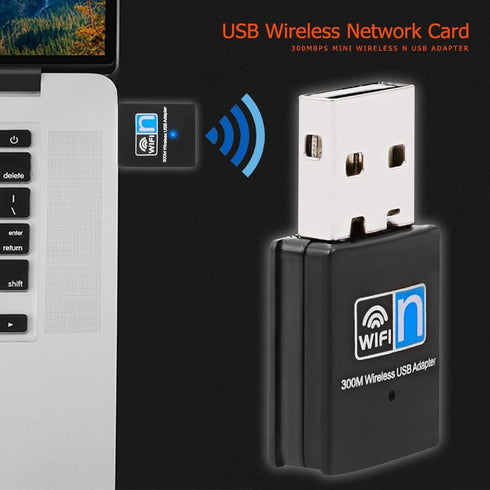 300Mbps USB WiFi Adapter, Wireless LAN Network Card Adapter Stick USB 2.0 Dongle for Desktop Laptop PC Windows 10 8 7 XP MAC OS (Plug-and-Play for...
