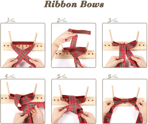Bow Maker Bow Making Tool for Ribbon, Wooden Wreath Bow Maker for Making Gift Bows, Wrist Corsages, Party Decorations, Hair Bows, Holiday Wreaths(...