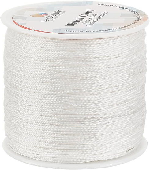 PandaHall Elite 116 Yards 0.5mm Round Waxed Polyester Cord Thread Beading String for Jewelry Making and Macrame Supplies White...