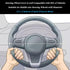 Diamond Leather Steering Wheel Cover for Women Girls, with Bling Bling Crystal Rhinestones, Universal Fit 15 Inch Car Steering Wheel Protector (Pi...