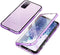 QUIETIP Compatible for Samsung Galaxy S20 FE Case,Magnetic Metal Clear Glass Case,Thin Body Metal Frame Double-Sided Tempered Glass with Built-in ...